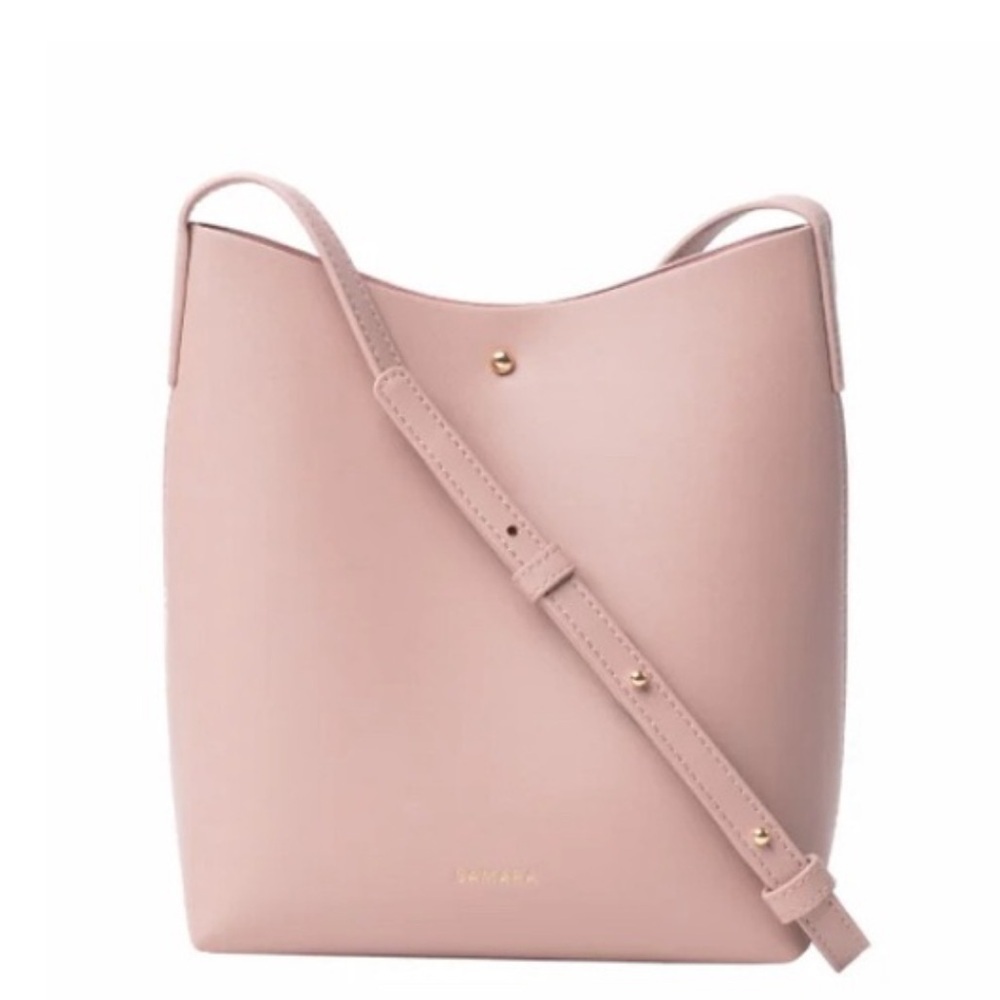 Samara Medium blush pink gold Shoulder crossbody bucket hand Bag purse